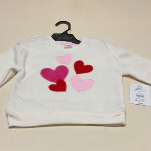 Charming Heart Kids Sweatshirt - Cream and Red